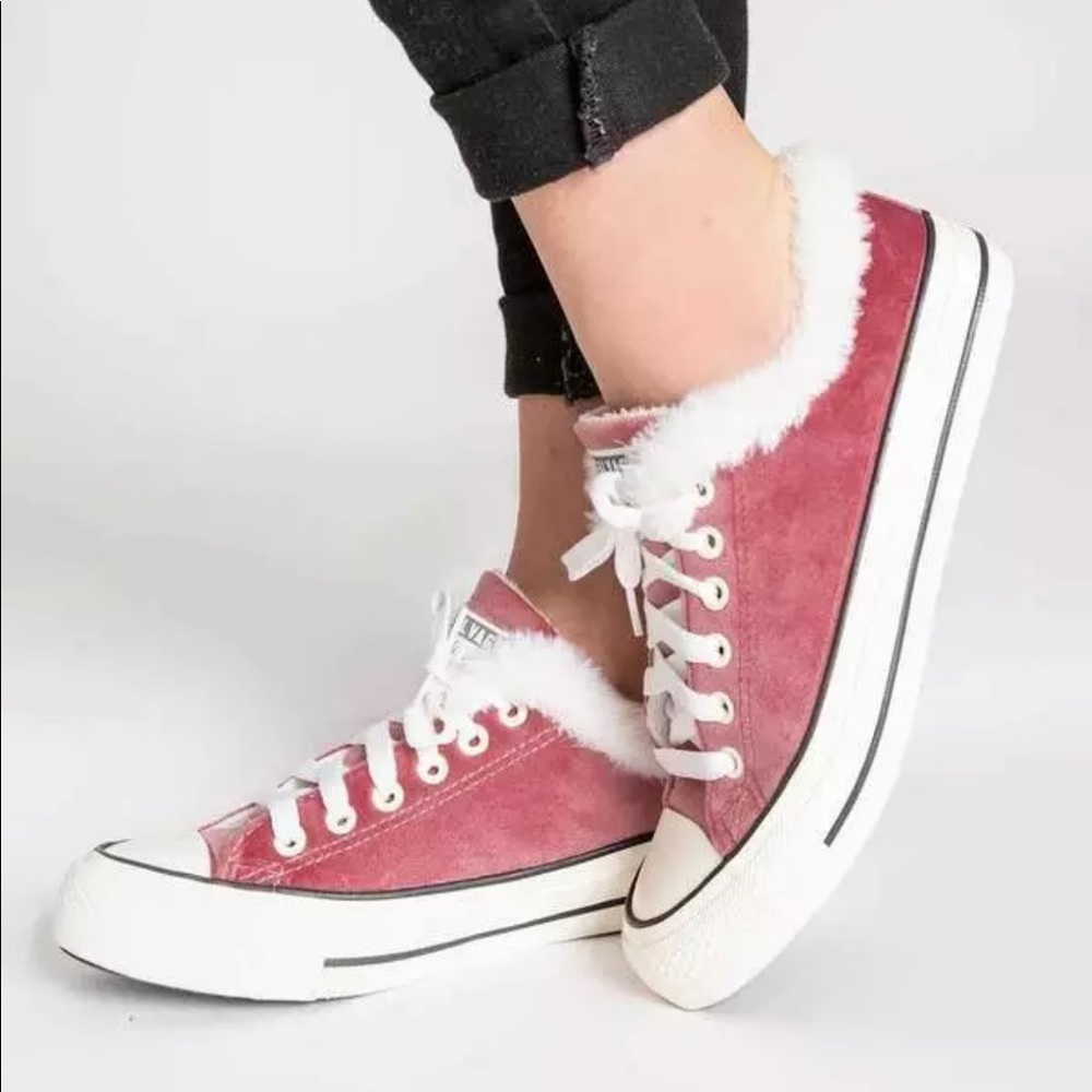 PJ Salvage VelourFauxFur Sneakr Dusty Rose Sz7 NIB